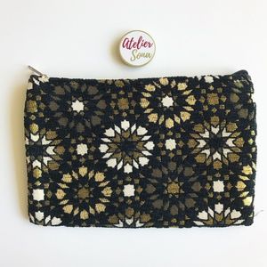 Hand Loomed Stars Moroccan Bag - Black